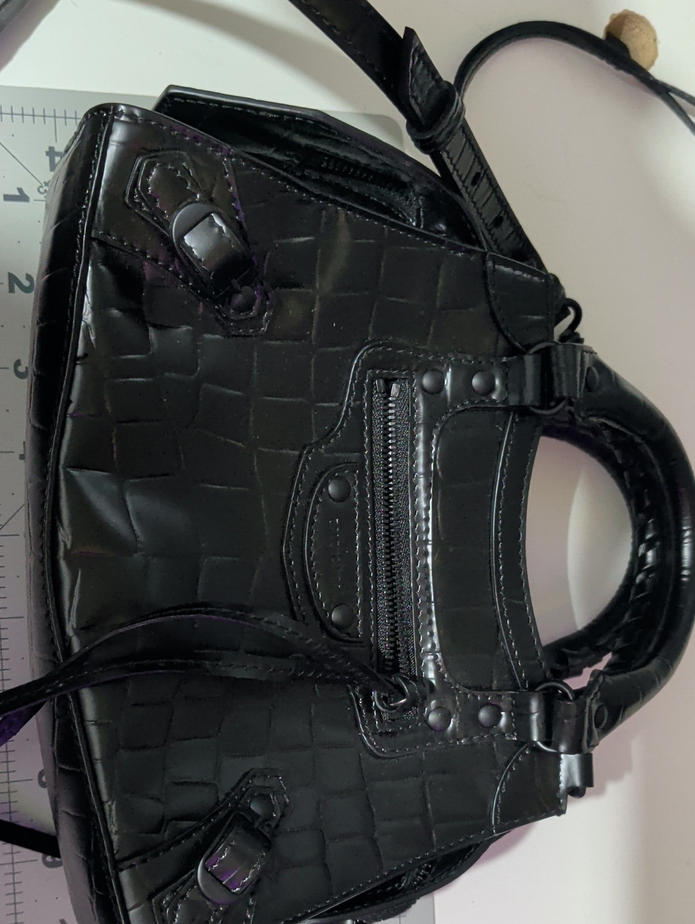 Balenciaga Neo Classic City Black Top-Handle Satchel with Zip Pocket